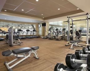 Fully equipped fitness center at Fairmont Vancouver Airport - YVR Terminal Hotel.