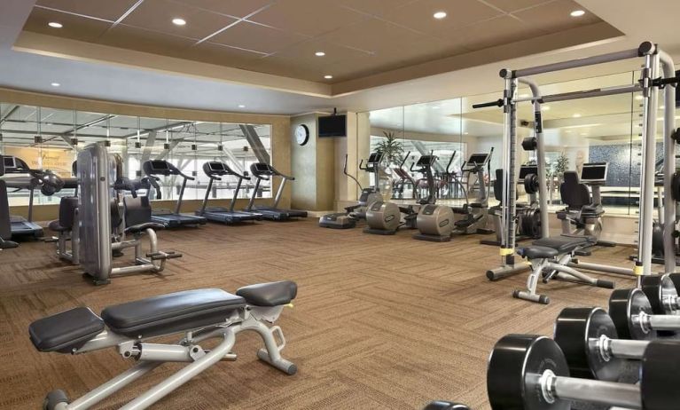 Fully equipped fitness center at Fairmont Vancouver Airport - YVR Terminal Hotel.