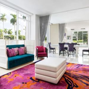 Lobby and coworking lounge at YVE Hotel Miami.