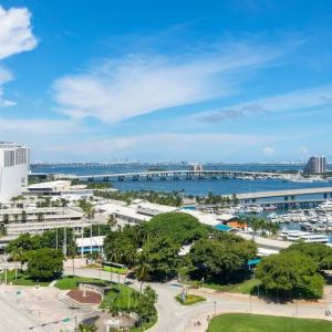 City view from day use room at YVE Hotel Miami.