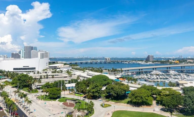 City view from day use room at YVE Hotel Miami.