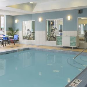 Relaxing indoor pool at Holiday Inn Express & Suites North Bay.