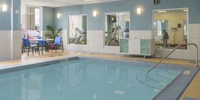 Relaxing indoor pool at Holiday Inn Express & Suites North Bay.