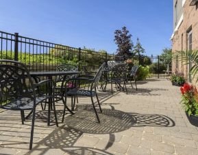 Outdoor patio at Holiday Inn Express & Suites North Bay.