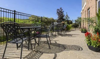 Outdoor patio at Holiday Inn Express & Suites North Bay.