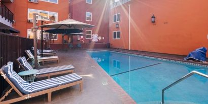 Refreshing outdoor pool at The Live Hotel.