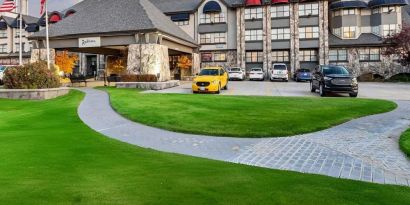 Hotel exterior at Radisson Hotel Salt Lake City Airport.