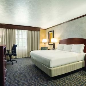 Day use room with work desk at Radisson Hotel Salt Lake City Airport.