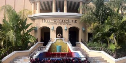 Hotel exterior at Hollywood Hotel.