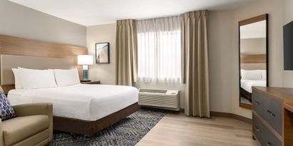 Spacious day use room at Candlewood Suites Meridian.