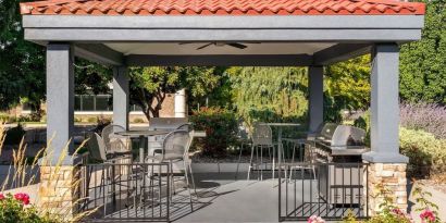 Grill and picnic area at Candlewood Suites Meridian.