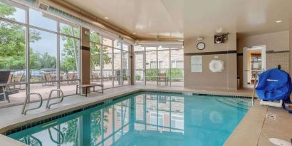 Refreshing indoor pool at Cambria Suites Denver Airport.