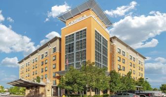 Hotel exterior at Cambria Suites Denver Airport.