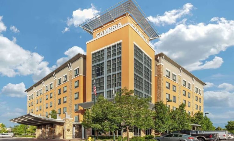 Hotel exterior at Cambria Suites Denver Airport.