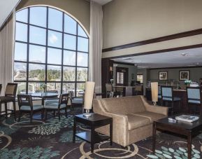 Lobby and coworking lounge at Staybridge Suites.