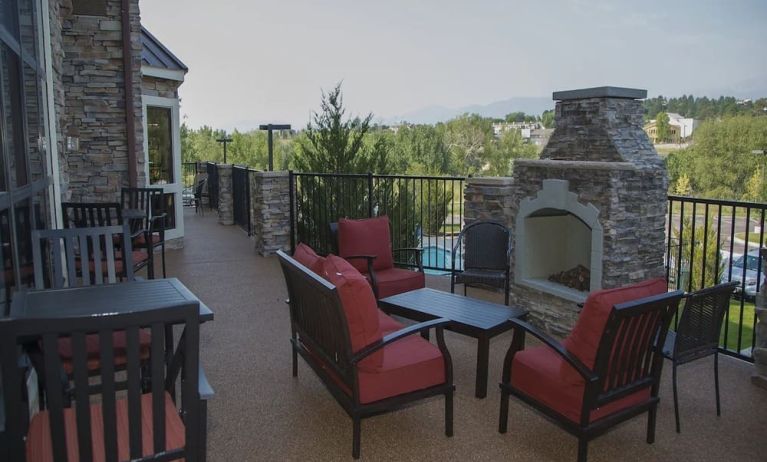 Veranda with views of Pikes Peak at Staybridge Suites.