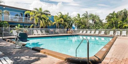 Refreshing outdoor pool at Rodeway Inn & Suites Fort Lauderdale Airport & Cruise Port.