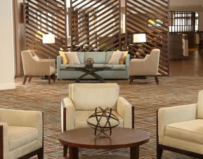 Lobby and coworking lounge at DoubleTree By Hilton Westborough.