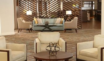 Lobby and coworking lounge at DoubleTree By Hilton Westborough.