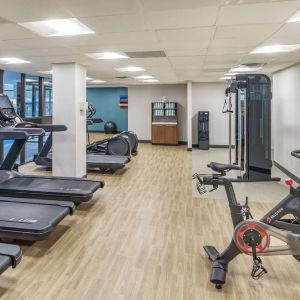 Fitness center available at DoubleTree By Hilton Westborough.