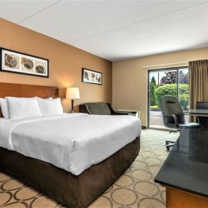 Standard day use room with TV, work desk and private bathroom at Comfort Inn Prince Albert.