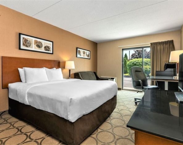 Standard day use room with TV, work desk and private bathroom at Comfort Inn Prince Albert.