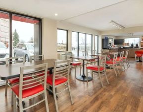 Bright and spacious dining area with comfortable seating perfect for co-working at Comfort Inn Ottawa East.