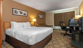 Standard day use room with TV, sofa, work desk and private bathroom at Comfort Inn Cobourg.