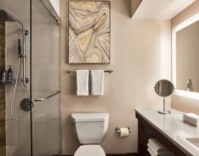 Guest bathroom with shower at The Westin SFO Airport.