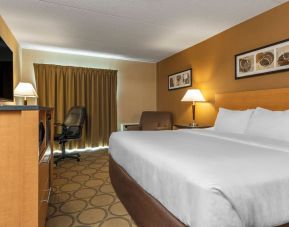 Standard day use room with TV, sofa, work desk and private bathroom at Comfort Inn Orillia.