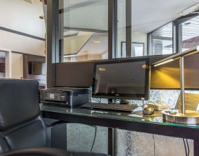 Business center with computer, printer and ergonomic chair at Comfort Inn New Glasgow.