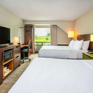 Day use twin room with TV, work desk and private bathroom at Comfort Inn Newmarket.