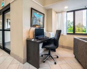 Business center with computer, printer and ergonomic chair at Comfort Inn Newmarket.