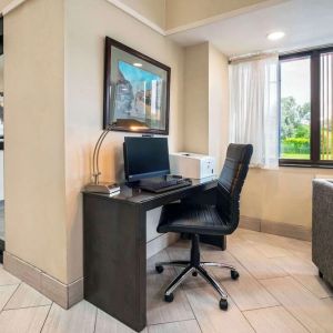 Business center with computer, printer and ergonomic chair at Comfort Inn Newmarket.