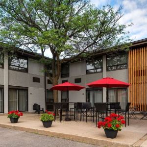 Outdoor lounge area at Comfort Inn Ottawa West.