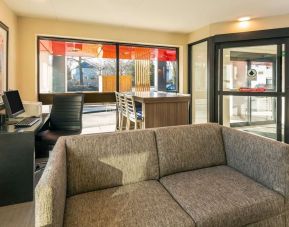 Lobby lounge with workspace at Comfort Inn Ottawa West.