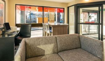 Lobby lounge with workspace at Comfort Inn Ottawa West.