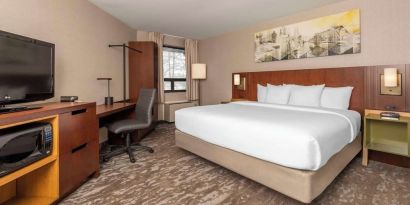 Bright and spacious day use room with work desk at Comfort Inn Hamilton.