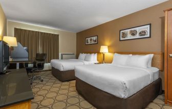 Day use twin room with TV, work desk and private bathroom at Comfort Inn Alma.