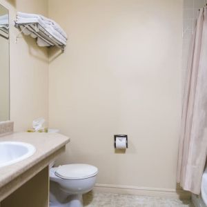 Guest bathroom with tub at Mount Peyton Resort & Conference Center.