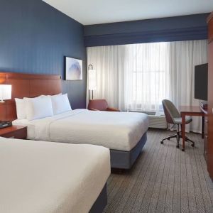 Day use twin room with work desk at Courtyard By Marriott Waterloo St. Jacobs.