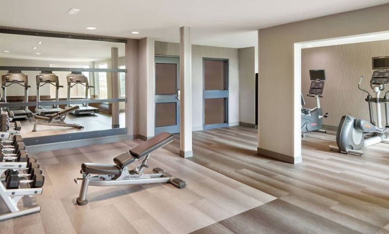 Fully equipped fitness center at Courtyard By Marriott Waterloo St. Jacobs.