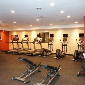 Fully equipped fitness center at TownePlace Suites By Marriott London.