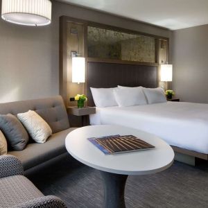 Day use room with sofa at Hyatt Regency Boston.