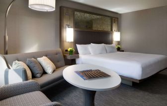 Day use room with sofa at Hyatt Regency Boston.