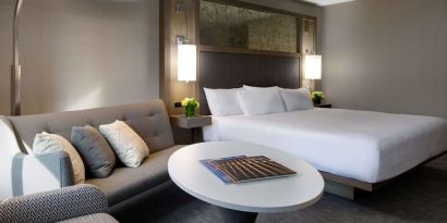 Day use room with sofa at Hyatt Regency Boston.