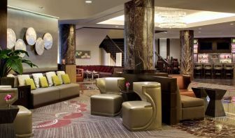 Lobby and coworking lounge at Hyatt Regency Boston.