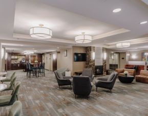 Dining area perfect for coworking at Club Quarters Hotel Wacker At Michigan.