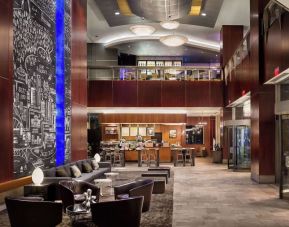 Stylish and comfortable lobby lounge at Hyatt Regency Vancouver.