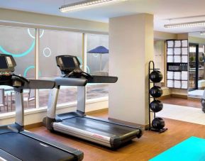 Fully equipped fitness center at Hyatt Regency Vancouver.